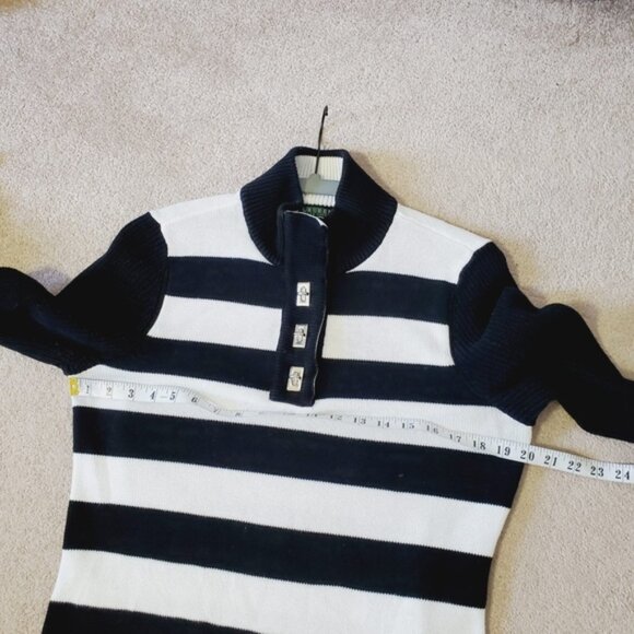 Striped Black and White Women's Sweater - Picture 4 of 8